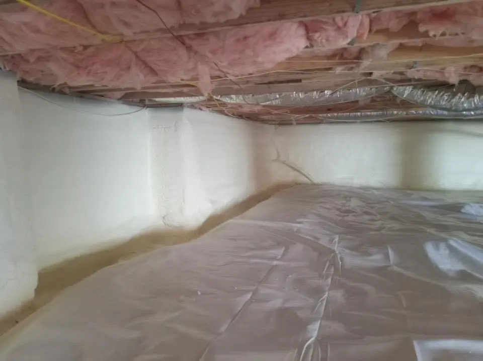 Crawl space encapsulation with closed-cell spray foam for Attic Insulation in Sunnyside